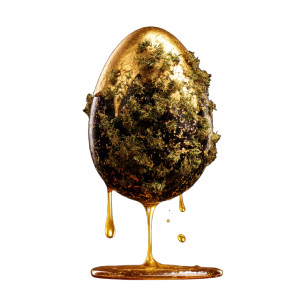 Golden Weed Egg Vinyl Car Decal Sticker – Waterproof & UV-Resistant 