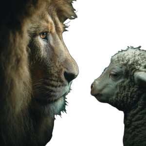 Lion And Lamb Vinyl Car Decal Sticker – Waterproof & UV-Resistant 8" Lion And Lamb Vinyl Car Decal Sticker – Waterproof & UV-Resistant 8"