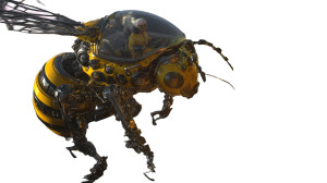 Mechanical Bee Spaceship Vinyl Car Decal Sticker – Waterproof & UV-Resistant 8"