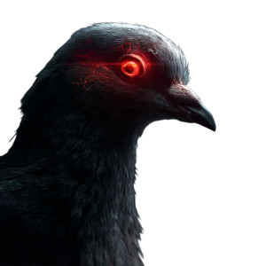 Evil Glowing Pigeon V2 Vinyl Car Decal Sticker – Waterproof & UV-Resistant 8"