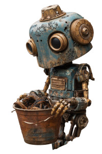 Dieselpunk Robot Recycler V2 Vinyl Car Decal Sticker – Waterproof & UV-Resistant 8"