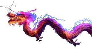 Neon Cyber Dragon Vinyl Car Decal Sticker – Waterproof & UV-Resistant 8"