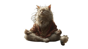 Meditating Persian Cat Vinyl Car Decal Sticker – Waterproof & UV-Resistant 8"