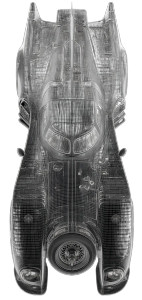 Dark Wireframe Batmobile Vinyl Car Decal Sticker – Waterproof & UV-Resistant 8"