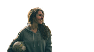 Maria Playing Soccer Vinyl Car Decal Sticker – Waterproof & UV-Resistant 8"