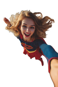 Supergirl Flying Selfie Vinyl Car Decal Sticker – Waterproof & UV-Resistant 8"