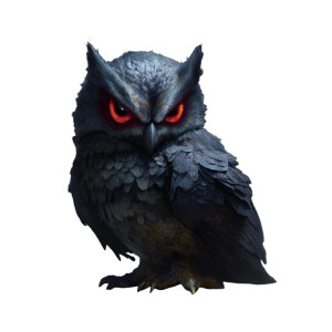 Menacing Vampire Owl Vinyl Car Decal Sticker – Waterproof & UV-Resistant 8"