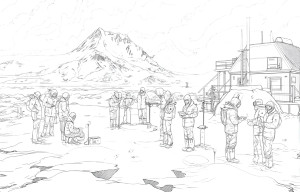 Antarctic Scientists Working Vinyl Car Decal Sticker – Waterproof & UV-Resistant 8"