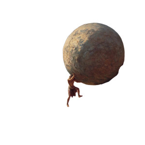 Sisyphus Myth Painting Vinyl Car Decal Sticker – Waterproof & UV-Resistant 8"