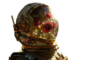 Astronaut'S Floral Helmet Vinyl Car Decal Sticker – Waterproof & UV-Resistant 8"