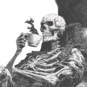 Skeleton With Coffee Vinyl Car Decal Sticker – Waterproof & UV-Resistant 8" Skeleton With Coffee Vinyl Car Decal Sticker – Waterproof & UV-Resistant 8"