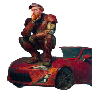 Van Gogh Iron Man Vinyl Car Decal Sticker – Waterproof & UV-Resistant 8"