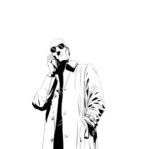 Retro Hitman Sketch Vinyl Car Decal Sticker – Waterproof & UV-Resistant 8"