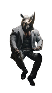 Rhino Mafia Boss Vinyl Car Decal Sticker – Waterproof & UV-Resistant 8"