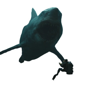 Megalodon Vs Diver Vinyl Car Decal Sticker – Waterproof & UV-Resistant 8"