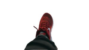 Red Nike Shoe Vinyl Car Decal Sticker – Waterproof & UV-Resistant 8"