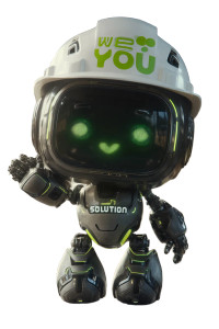 Friendly Hovering Robot Vinyl Car Decal Sticker – Waterproof & UV-Resistant 8"