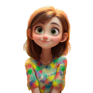 Pixar-Style Girl V2 Vinyl Car Decal Sticker – Waterproof & UV-Resistant 8"