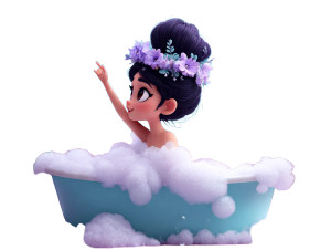 Girl In Bathtub Vinyl Car Decal Sticker – Waterproof & UV-Resistant 8"