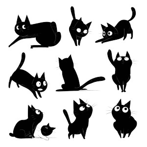 Black Cat Silhouettes Vinyl Car Decal Sticker – Waterproof & UV-Resistant 8"