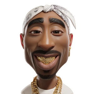 Tupac Pixar Style V2 Vinyl Car Decal Sticker – Waterproof & UV-Resistant 8"