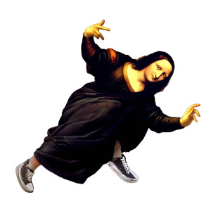 Mona Lisa Breakdancing V2 Vinyl Car Decal Sticker – Waterproof & UV-Resistant 8"