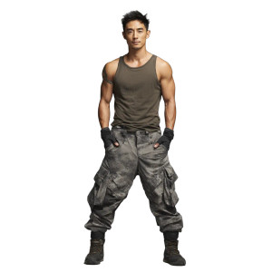 Muscular Asian Man Vinyl Car Decal Sticker – Waterproof & UV-Resistant 8"
