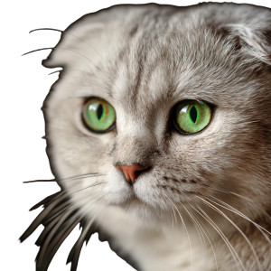 Gray Lop-Eared Cat Vinyl Car Decal Sticker – Waterproof & UV-Resistant 8"