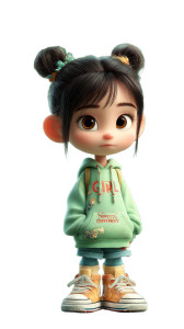 Pixar-Style Girl V3 Vinyl Car Decal Sticker – Waterproof & UV-Resistant 8"