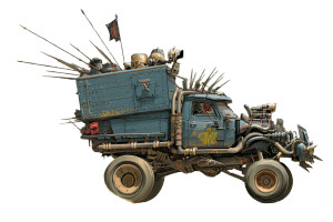 Post-Apocalyptic Raider Truck Vinyl Car Decal Sticker – Waterproof & UV-Resistant 8"