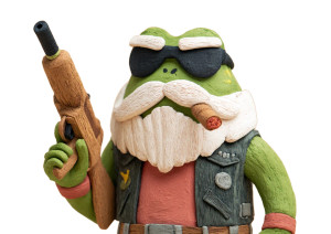 Angry Biker Frog Vinyl Car Decal Sticker – Waterproof & UV-Resistant 8"