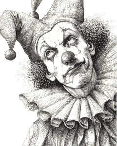 Carnival Clown Illustration Vinyl Car Decal Sticker – Waterproof & UV-Resistant 8"