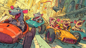 Whimsical Rat Race Vinyl Car Decal Sticker – Waterproof & UV-Resistant 8"