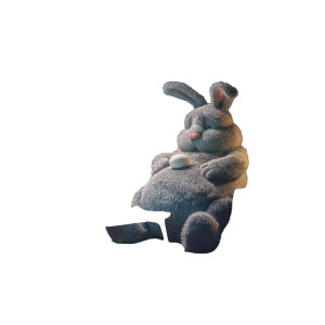 Fluffy Easter Bunny V2 Vinyl Car Decal Sticker – Waterproof & UV-Resistant 8"