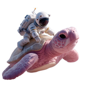 Space Turtle Ride Vinyl Car Decal Sticker – Waterproof & UV-Resistant 8"
