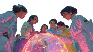 Tech Pioneers Hologram Vinyl Car Decal Sticker – Waterproof & UV-Resistant 8"