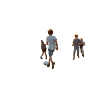 Boys Playing Soccer Vinyl Car Decal Sticker – Waterproof & UV-Resistant 8"