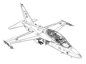 Fighter Jet Illustration Vinyl Car Decal Sticker – Waterproof & UV-Resistant 8"