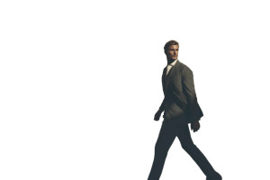 Stylish Man Suit Vinyl Car Decal Sticker – Waterproof & UV-Resistant 8"