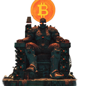 Futuristic Bitcoin King Vinyl Car Decal Sticker – Waterproof & UV-Resistant 8"