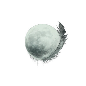 Melting Moon Feather Vinyl Car Decal Sticker – Waterproof & UV-Resistant 8"