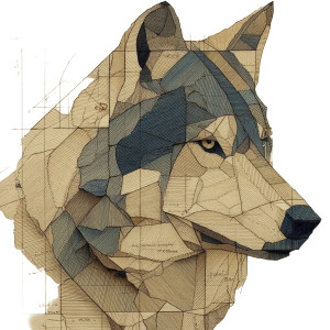 Geometric Wolf V3 Vinyl Car Decal Sticker – Waterproof & UV-Resistant 8"