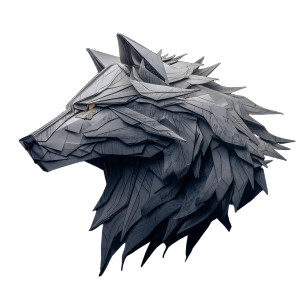 Origami Wolf Head Vinyl Car Decal Sticker – Waterproof & UV-Resistant 8"