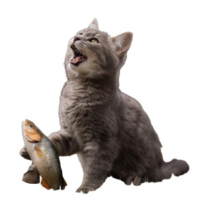 Cat Eating Fish Vinyl Car Decal Sticker – Waterproof & UV-Resistant 8" Cat Eating Fish Vinyl Car Decal Sticker – Waterproof & UV-Resistant 8"