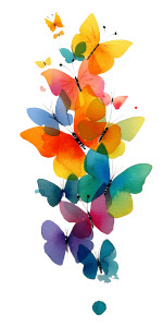 Colorful Watercolor Butterflies Vinyl Car Decal Sticker – Waterproof & UV-Resistant 8"