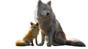 Rainbow Wolf Fox Vinyl Car Decal Sticker – Waterproof & UV-Resistant 8"