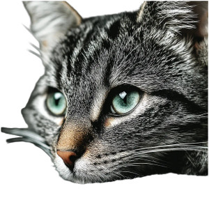 Moody Tabby Cat Vinyl Car Decal Sticker – Waterproof & UV-Resistant 8"