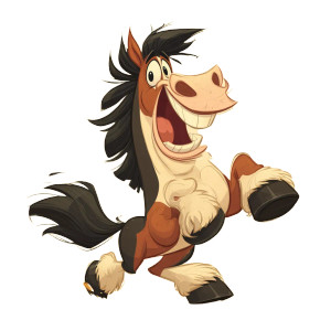 Groovy Clydesdale Caricature Vinyl Car Decal Sticker – Waterproof & UV-Resistant 8"