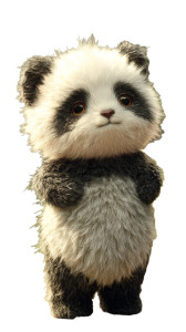 Fluffy Panda Hybrid Vinyl Car Decal Sticker – Waterproof & UV-Resistant 8"