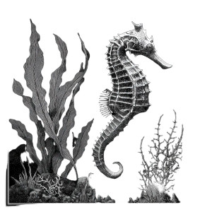 Seahorse Vector Art Vinyl Car Decal Sticker – Waterproof & UV-Resistant 8"